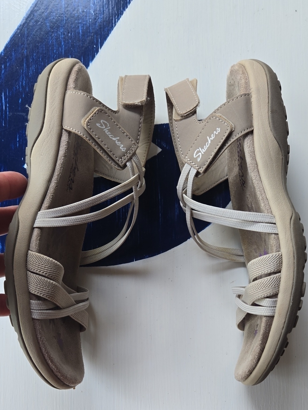 Skechers Reggae Slim Simply Stretch Tan  Sandal Size US 7 - Picture 4 of 10